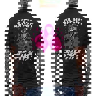 Breast Cancer Her Fight Is Our Fight Breast Cancer Awareness Men's T-shirt Back Print - Seseable