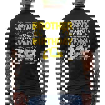 Brother Of The Birthday Boy Construction Family Party Men's T-shirt Back Print - Monsterry