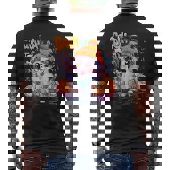 Bruh Ghost Halloween Cute Ghost Trick Or Treat Candy Kids Men's Back Print T-Shirt - Monsterry
