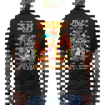 Bruh Give Thanks Boys Dabbing Thanksgiving Turkey Day Men's Back Print T-Shirt - Monsterry