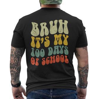 Bruh Its My 100 Days Of School 100Th Day Of School Boys Men's T-shirt Back Print - Thegiftio UK