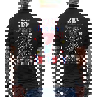Bruh It's My 7Th Birthday Spider Web 7 Year Old Birthday Boy Men's T-shirt Back Print - Thegiftio