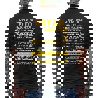 Bryan De 10 Hechos Altamente Excéntrica Camiseta Hombre Estampado Espalda - Regaloses