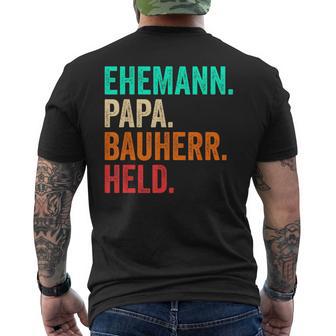 Builder Dad Husband Father's Day House Building Builder T-Shirt mit Rückendruck - Geschenkecke