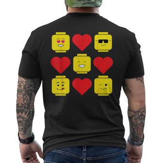 Building Bricks Valentine Hearts Blocks Men's T-shirt Back Print - Thegiftio UK