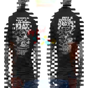 Bunnies Are Overrated Stay Feral Raccoon In Eggs Basket Men's T-shirt Back Print | Mazezy