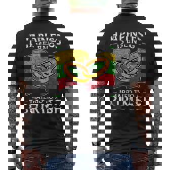 Burmese Marriage Myanmar Married Flag Wedded Culture Men's Back Print T-Shirt - Monsterry