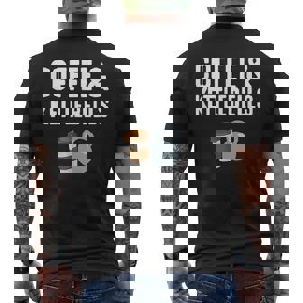 Café Y Pesas Rusas Gimnasio Fitness Entrenamiento Kettlebell Camiseta Hombre Estampado Espalda - Regaloses