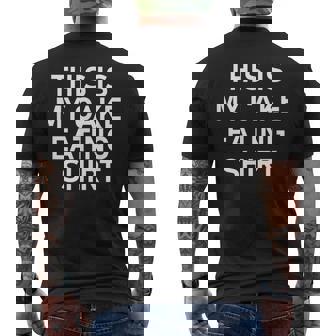 This Is My Cake Eating Shirt Jokes Sarcastic Men's Back Print T-Shirt - Monsterry