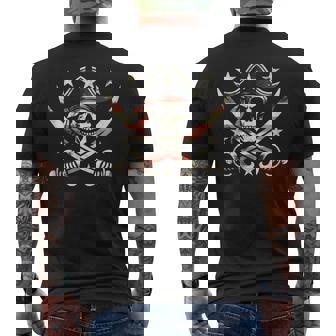 Calico Jack Sword Pirate Flag Jolly Roger Graphic Tank Top Men's Back Print T-Shirt - Monsterry