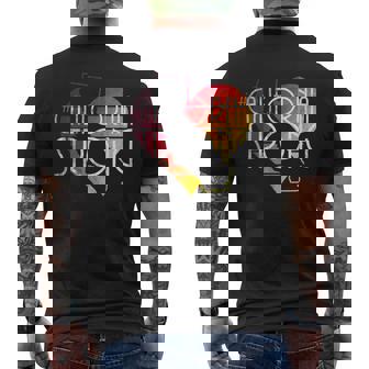 California Fuerte Corazón Camiseta Hombre Estampado Espalda - Regaloses