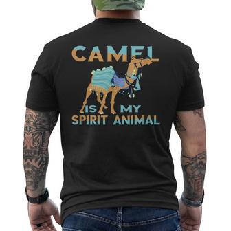Camel Spirit Animal Camel Blue Dress Arabian Camel Animal Men's Back Print T-Shirt - Monsterry
