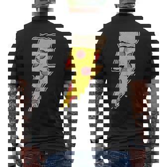 Camisa De Pizza Camisas De Pizza Divertidas Pizza Relámpago Camiseta Hombre Estampado Espalda - Regaloses