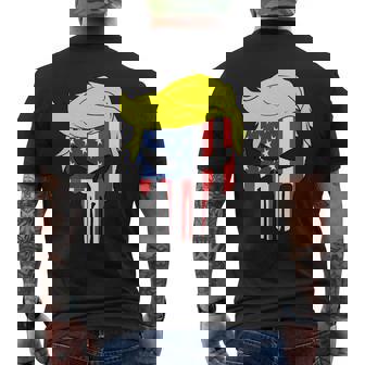 Camisa Trump Hair Skull Para El 4 De Julio Regalo Con La Bandera Estadounidense De Trump Camiseta Hombre Estampado Espalda - Regaloses