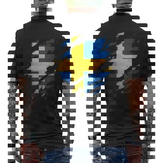 Camisas Suecas Orgullosas Bandera Sueca Arrancada De Suecia Camiseta Hombre Estampado Espalda - Regaloses