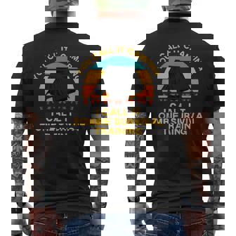 Camping Zombie Survival Training Apocalypse Short Sleeve Classic Fit Small Men's Back Print T-Shirt - Monsterry