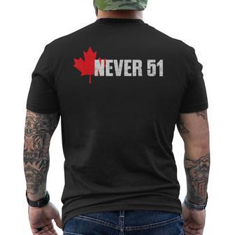Canada Never 51St State Not For Sale Elbow Up Proud Canadian Men's T-shirt Back Print - Thegiftio UK