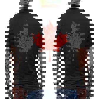 Canada Flag Vintage Maple Leaf Canadian Men Men's T-shirt Back Print - Monsterry