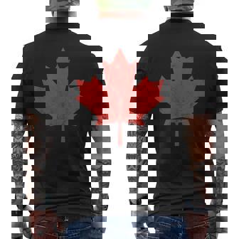 Canadian Flag Vintage Canada Men's T-shirt Back Print - Seseable