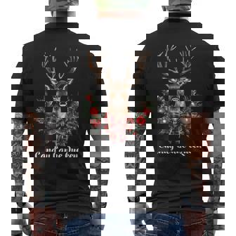 Candy Cane Queen Reindeer Christmas Charm Men's Back Print T-Shirt - Monsterry