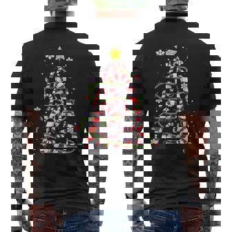 Candy Cane Shirt For Family Kids Christmas Tree Lights Men's Back Print T-Shirt - Monsterry