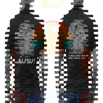 Capibara Don't Worry Be Cappy Para Niños Y Niñas Divertido Carpincho Retro Camiseta Hombre Estampado Espalda - Regaloses