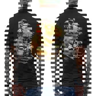 Capybara Cool Gamer For Gamers Boys Gaming Apparel Men's T-shirt Back Print - Monsterry