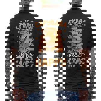 Capybara Make Me Happy Camiseta Hombre Estampado Espalda - Regaloses
