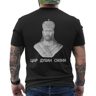 Car Dusan Silni King Of Serbia Srbija Tsar Emperor King T-Shirt mit Rückendruck - Geschenkecke