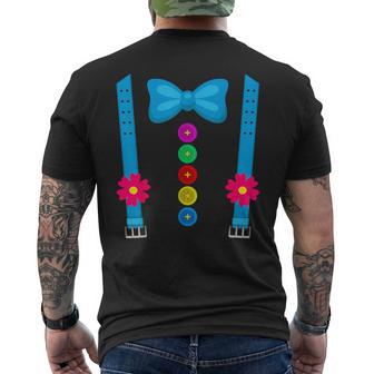 Carnival Costume Clown Fancy Dress Costume With Braces Bow Tie T-Shirt mit Rückendruck - Geschenkecke