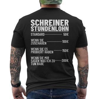 Carpentermeister Wood Mechanic Carpenters Hourly Wage T-Shirt mit Rückendruck - Geschenkecke