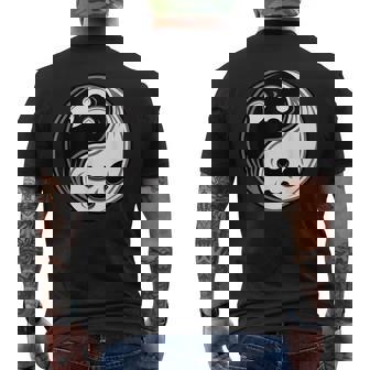 Cartoon Halloween Ghosts Yin Yang In And Men's Back Print T-Shirt - Monsterry