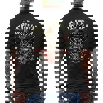 Cat Cowboy Mashup Meowdy Western Country Music Cat Men's Back Print T-Shirt - Monsterry