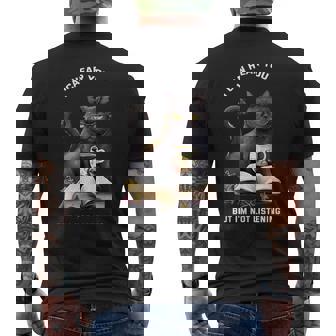 Cat I Can Hear You But I'm Not Listening Cat Reading Men's Back Print T-Shirt - Monsterry
