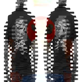 Cat Karate Judo Japan Japanese Flag Graphic Men's T-shirt Back Print - Seseable