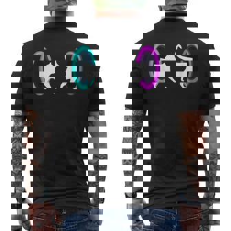 Cat Portal Cat Time Travel Science Cat Physics Cat Men's Back Print T-Shirt - Monsterry