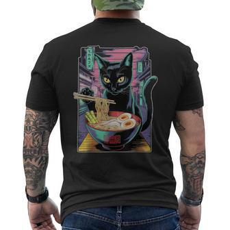 Cat Ramen Anime Manga Kawaii Otaku Fashion Cat Streetwear T-Shirt mit Rückendruck - Geschenkecke