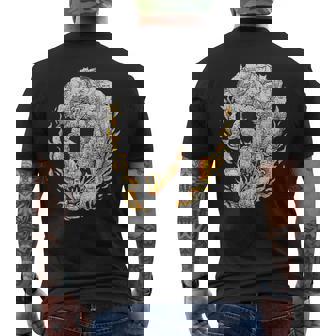 Cat Skull Shirt Kitty Skeleton Halloween Costume Skull Cat Men's Back Print T-Shirt - Monsterry