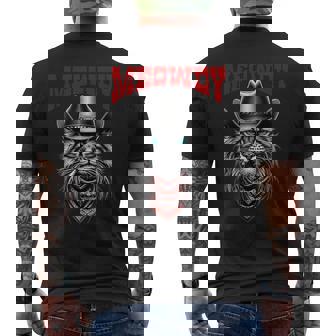 Cat Western Meowdy Country Music Cat Cowboy Hat Men's Back Print T-Shirt - Monsterry