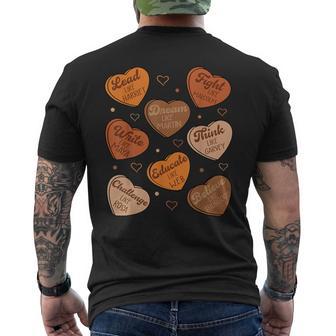 Celebrating Black History Month Black Educated Leader Hearts Men's T-shirt Back Print - Thegiftio UK