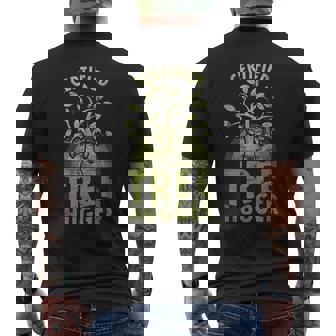 Certified Tree Hugger Environmentalist Tree Hugging Men's Back Print T-Shirt - Monsterry