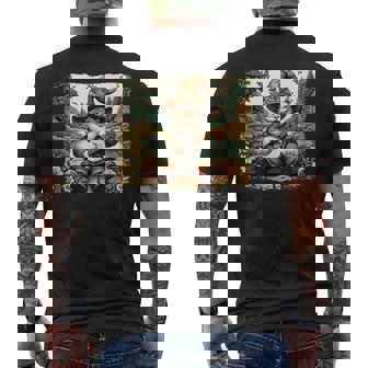 Charming Cottagecore Aesthetic Banjo Serenade Gnome Tank Top Men's Back Print T-Shirt - Monsterry