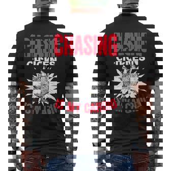 Chasing Chickens Is My Cardio Farmer Farming Animals Chicken Men's Back Print T-Shirt - Monsterry