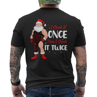 I Check It Once Then I Check It Twice Reputation Santa Men's Back Print T-Shirt - Monsterry
