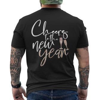 Cheers To The New Year 2025 Champagne New Years Eve Party Men's T-shirt Back Print - Thegiftio UK