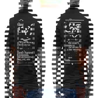 Chef Definition Line Saying Cook Cooking Chefs Men's Back Print T-Shirt - Monsterry