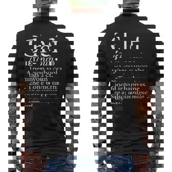 Chef Definition Line Saying Cook Cooking Men's Back Print T-Shirt - Monsterry