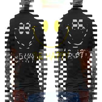 Chemise Be Happy Smile Face Jaune Des Années 70 Happy Smiling Face Pour Enfants T-shirt imprimé au dos - Cadeauxyz