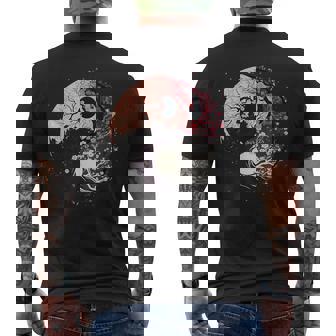 Cherry Blossom Taoism Yin Yang On Zen Taijitu Yin Yang Men's Back Print T-Shirt - Monsterry