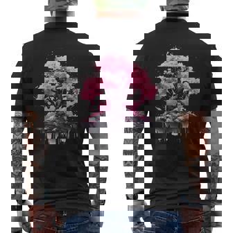 Cherry Blossom Tree Sakura Japan Lover Men's Back Print T-Shirt - Monsterry